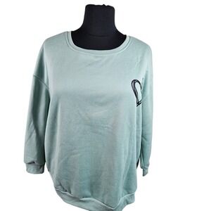 Shein Curve Womens‎ Plus Size 6X Pullover Sweatshirt Green Heart Graphic Top